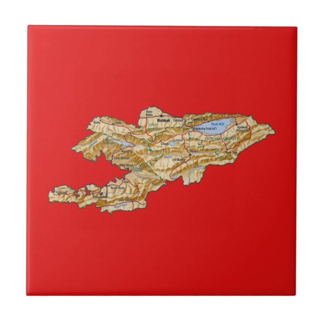 Kyrgyzstan Map Tile (Front)