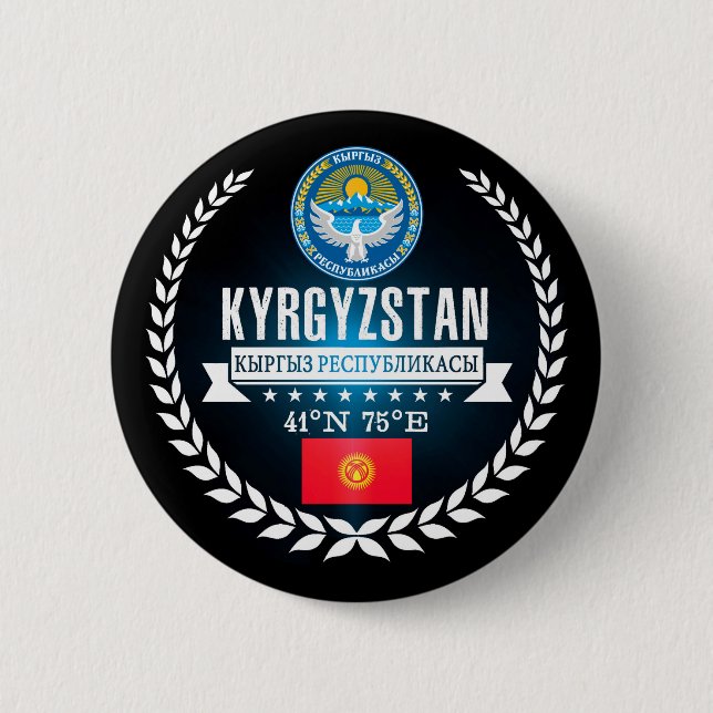Kyrgyzstan Pinback Button (Front)