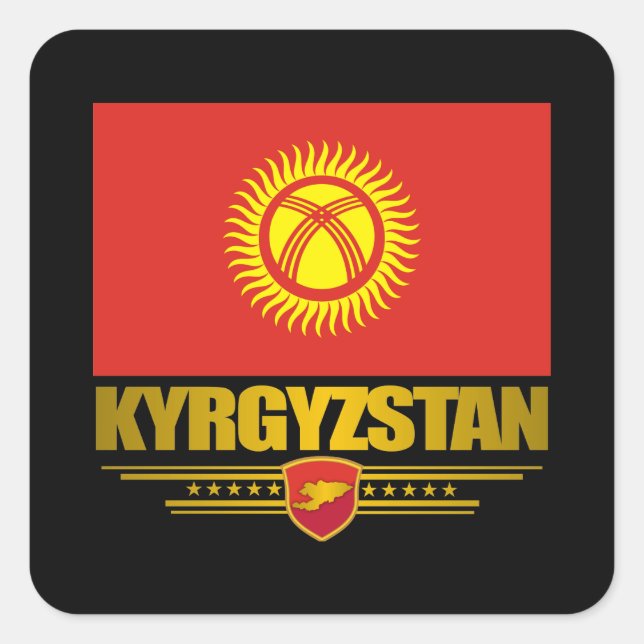 Kyrgyzstan Pride Square Sticker (Front)