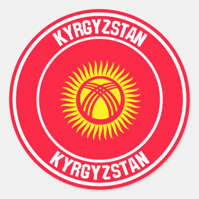 Kyrgyzstan Round Emblem Classic Round Sticker (Front)