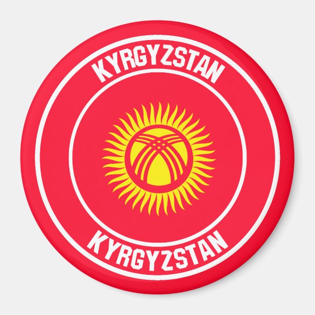 Kyrgyzstan Round Emblem Magnet (Front)