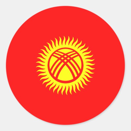 Kyrgyzstani Flag Flag of Kyrgyzstan Classic Round Sticker