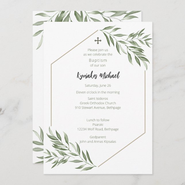 Kyriakos  invitation (Front/Back)