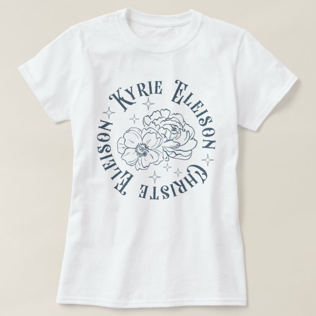 Kyrie Eleison Christe Eleison Retro Catholic T-Shirt (Design Front)