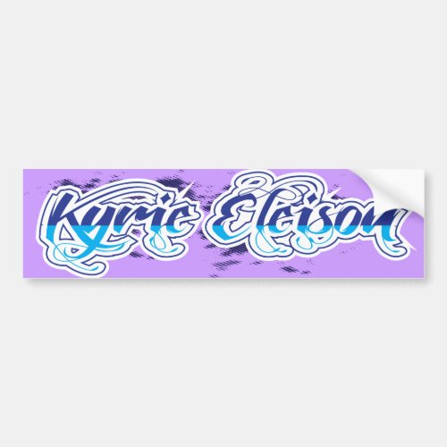 Kyrie Eleison Religious Phrase Stylized Text Bumper Sticker