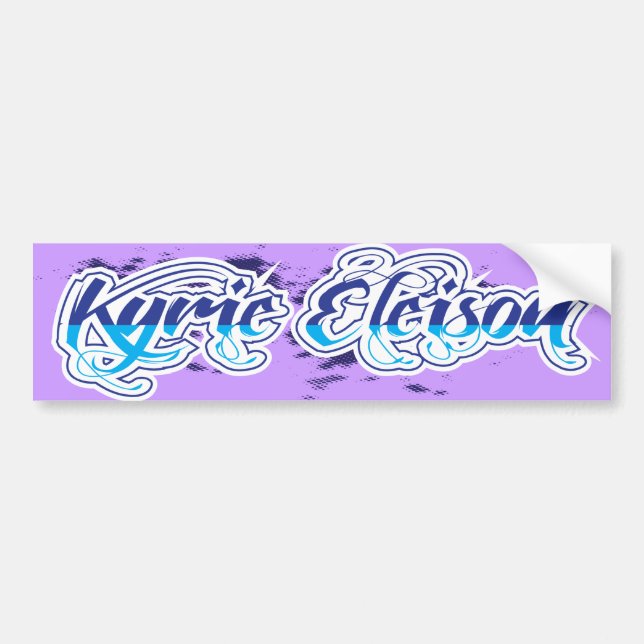 Kyrie Eleison Religious Phrase Stylized Text Bumper Sticker (Front)