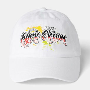 Kyrie Eleison Religious Phrase Stylized Text Hat