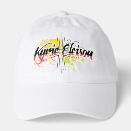 Kyrie Eleison Religious Phrase Stylized Text Hat