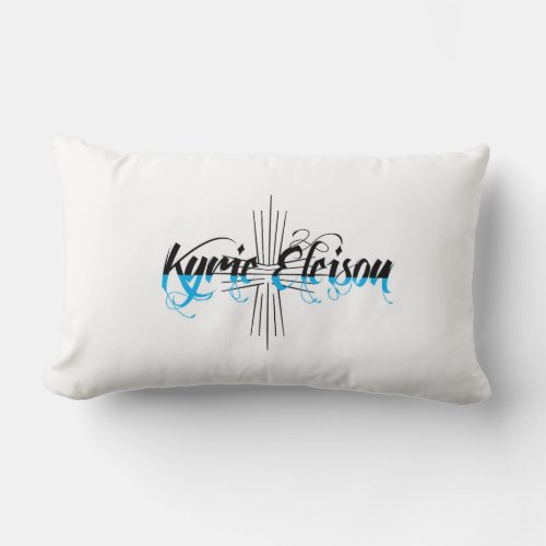 Kyrie Eleison Religious Phrase Stylized Text Lumbar Pillow