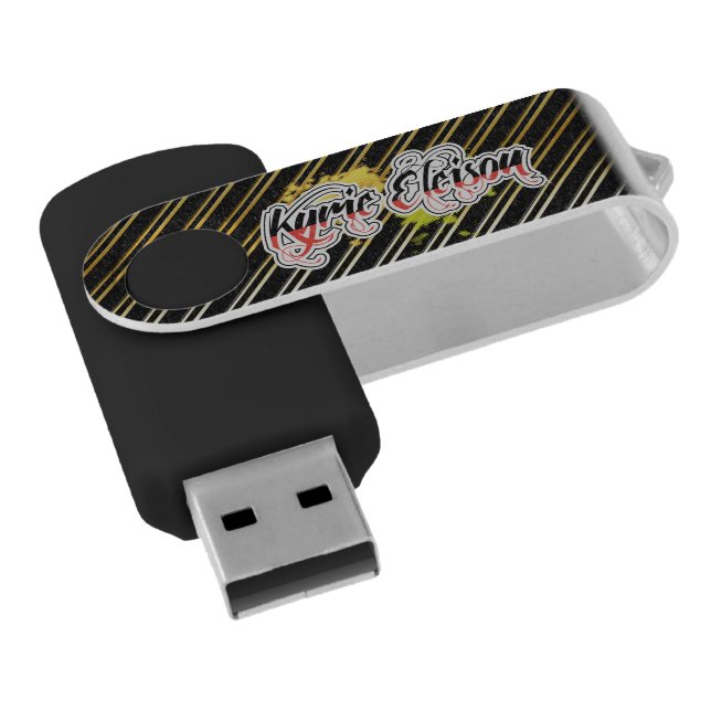 Kyrie Eleison Religious Phrase Stylized Text USB Flash Drive (Angled)