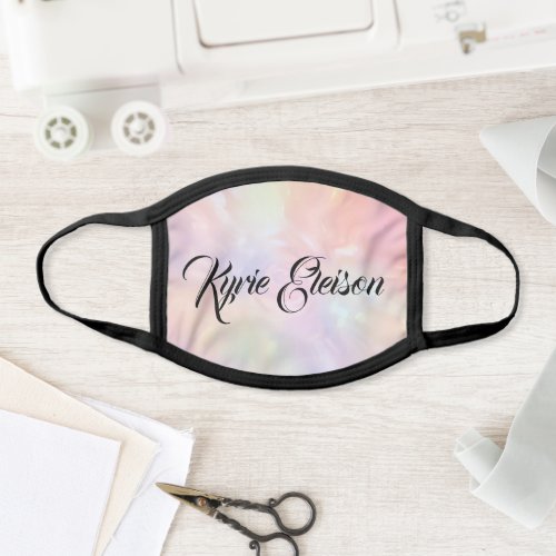 Kyrie Eleison Rose Color Therapy Holograph Cotton Face Mask