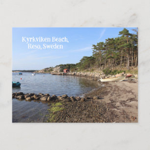 Kyrkviken Beach, Reso, Sweden Postcard