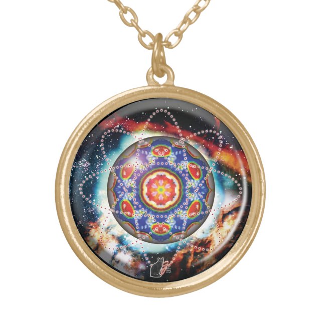 Kyron Orbz Kaleid Gold Plated Necklace (Front)