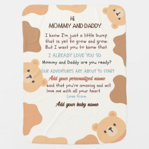 kyte custom baby blanket with name and message