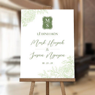 LỄ ĐÍNH HÔN Monogram Welcome Foam Board
