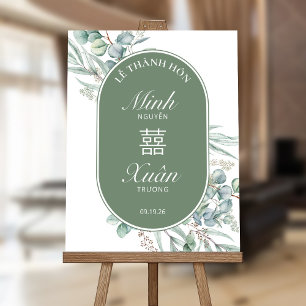 LỄ GIA TIÊN Eucalyptus Song Hy Wedding Foam Board
