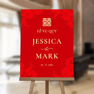 LỄ GIA TIÊN Red Song Hy Wedding Foam Board
