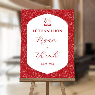 LỄ GIA TIÊN Song Hy Red Floral Foam Board