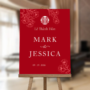 LỄ THÀNH HÔN Red Song Hy Wedding Foam Board