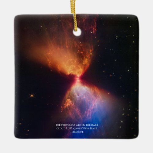 L1527 and Protostar _ James Webb Space Telescope Ceramic Ornament