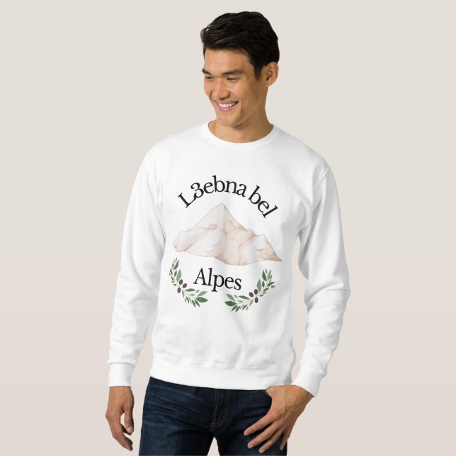 L3ebna bel Alpes Funny Football Sweatshirt (Front Full)