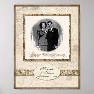 L744 11x14 70th Anniversary Personalized w Photo Poster