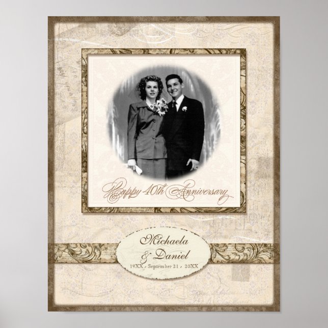 L744B 11x14 Anniversary Gift  Personalized w Photo Poster (Front)