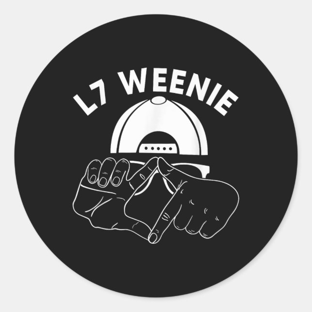 L7 Weenie Loser Hands Funny 90s Baseball Softball  Classic Round Sticker (Front)