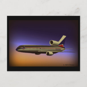 L-1011 Tristar Dusk flight Postcard