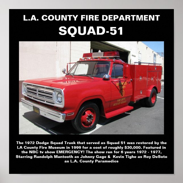 L.A. County Fire Dept Squad-51 Print (Front)