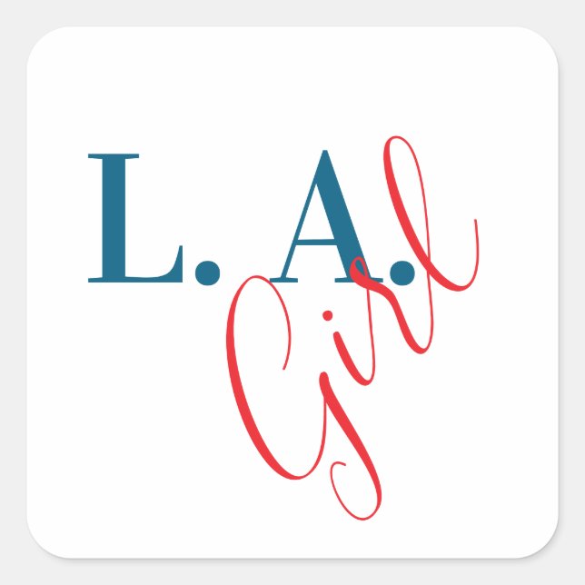 L. A. Girl Los Angeles Modern Minimalist Plain Square Sticker (Front)