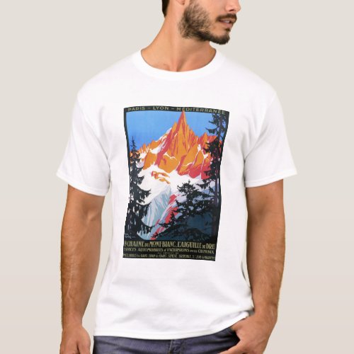 L Aiguille du Midi  Swiss MONT BLANC Old Tourism T_Shirt