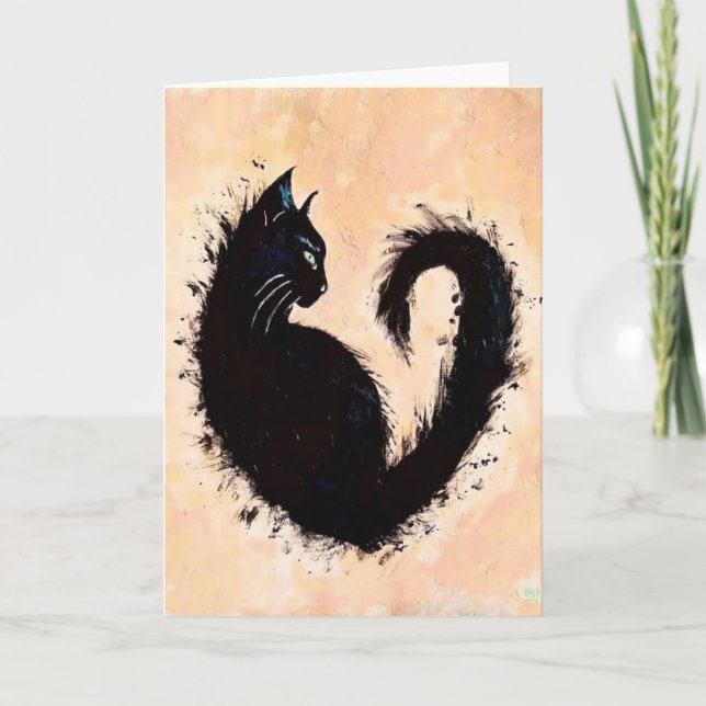 l’amour des chats noirs Greeting Card (Front)