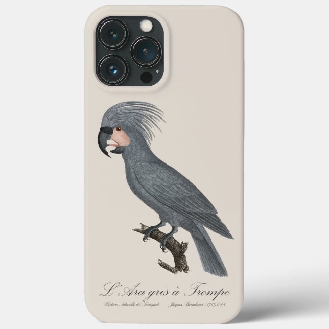 L’Ara gris à Trompe / Grey Palm Cockatoo  Case-Mate iPhone Case (Back)