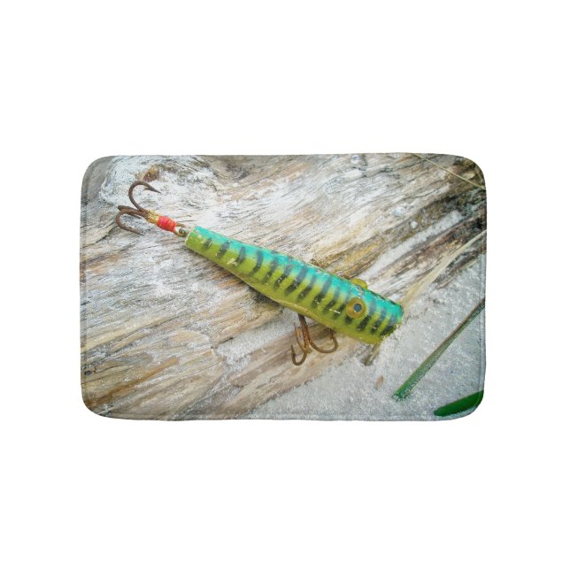 L Cooper Goo Goo Eyes Antique Fishing Lure Bath Mat (Front)