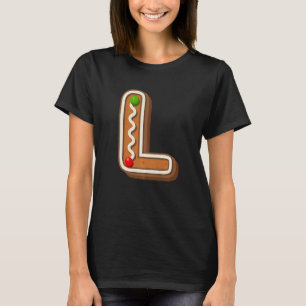 L Cutest Capital Christmas Cookie Alphabet Letter  T-Shirt