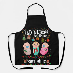 L&D Labor And Delivery Nurses Wrap Best Christmas Apron