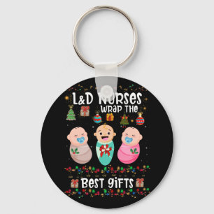 L&D Labor And Delivery Nurses Wrap Best Christmas Keychain