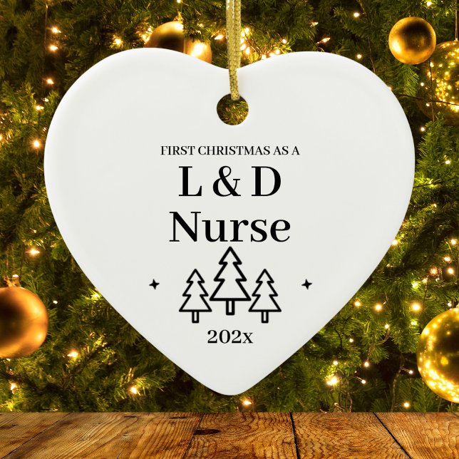 L&D Labor Delivery Nurse First Christmas  Ceramic Ornament (L&D Labor Delivery Nurse First Christmas Ceramic Ornament
)