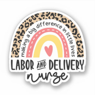 L&D Nurse Rainbow Labor And Delivery Nursing Sticker