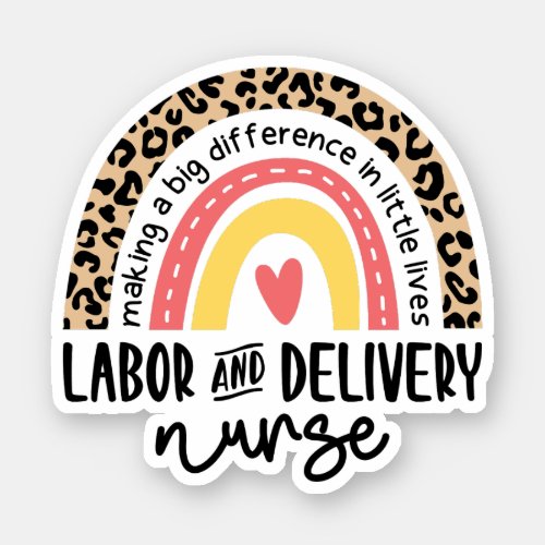 LD Nurse Rainbow Labor And Delivery Nursing Sticker