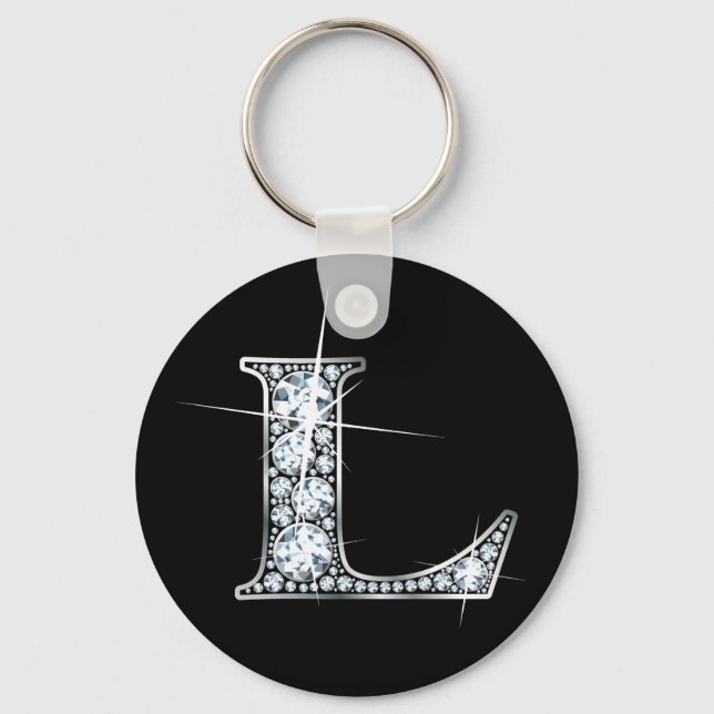 "L" Diamond Bling Keychain (Front)