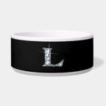 L "Diamond Bling" Pet Bowl<br><div class="desc">Elevate your style with this brilliant monogram illustration, exquisitely crafted in a tooled silver channel. Adorned with sparkling diamonds that encrust the surface, this design radiates timeless elegance and sophistication. Inspired by regal aesthetics, the intricate royal detailing transforms this piece into a true statement of luxury and class. Perfect for...</div>