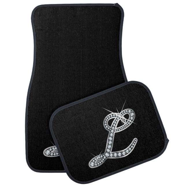 L Faux-"Diamond Bling" Car Mat (Set)