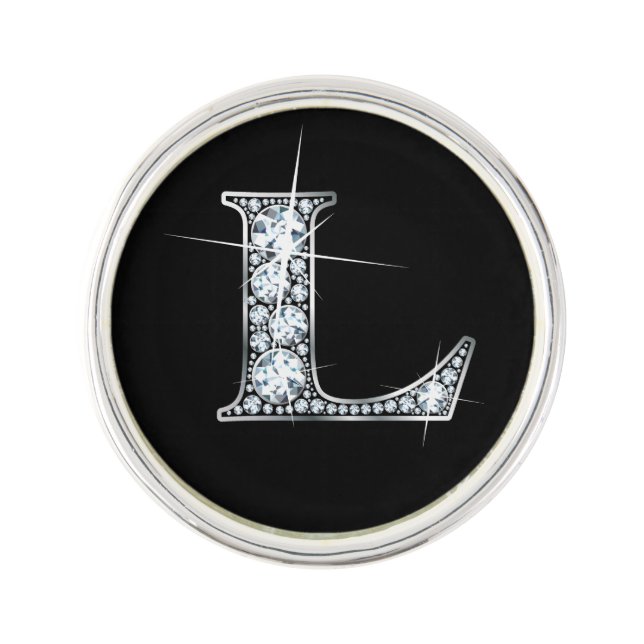 L Faux-"Diamond Bling" Pin (Front)