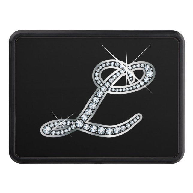 L Faux-"Diamond Bling" Tow Hitch Cover (Front)