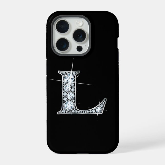 L Faux Diamond Monogram Iphone Case (Back)