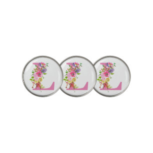 L Floral Golf Ball Marker