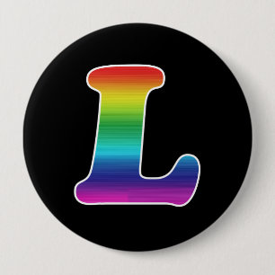 L FOR LESBIAN PRIDE PINBACK BUTTON