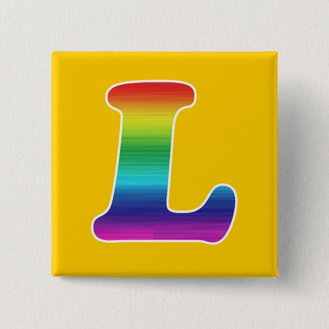 L FOR LESBIAN PRIDE PINBACK BUTTON (Front)